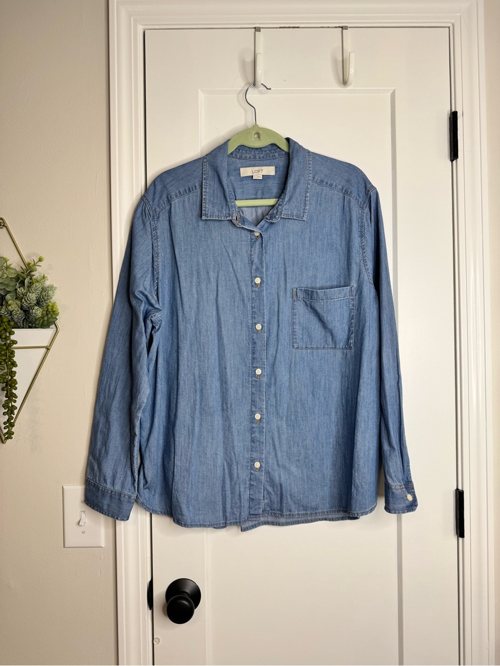 LOFT Denim Button Down Shirt
